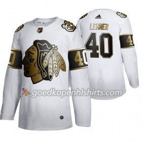 Chicago Blackhawks Robin Lehner 40 Adidas 2019-2020 Golden Edition Wit Authentic Shirt - Mannen